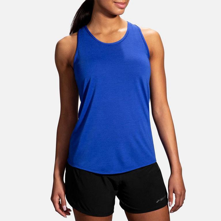 Brooks Distance Womens Running Tank Top - Blue - Indonesia (VOMN-68741)